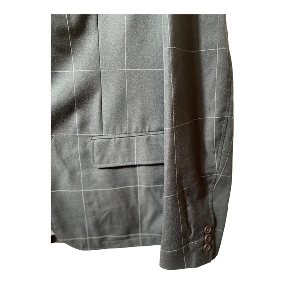 𝅺ARMANI exchange black blazer with thin lines to make plaid design - Picture 6 of 11